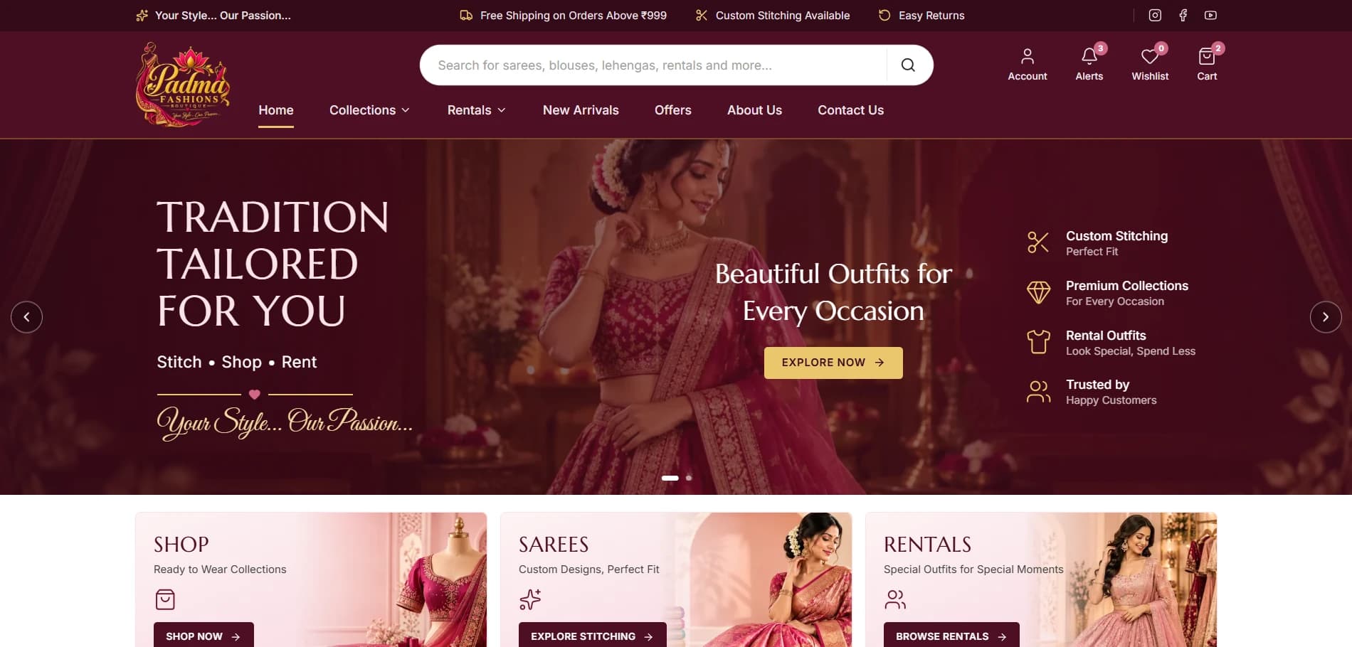Padma Fashions – Boutique online store
